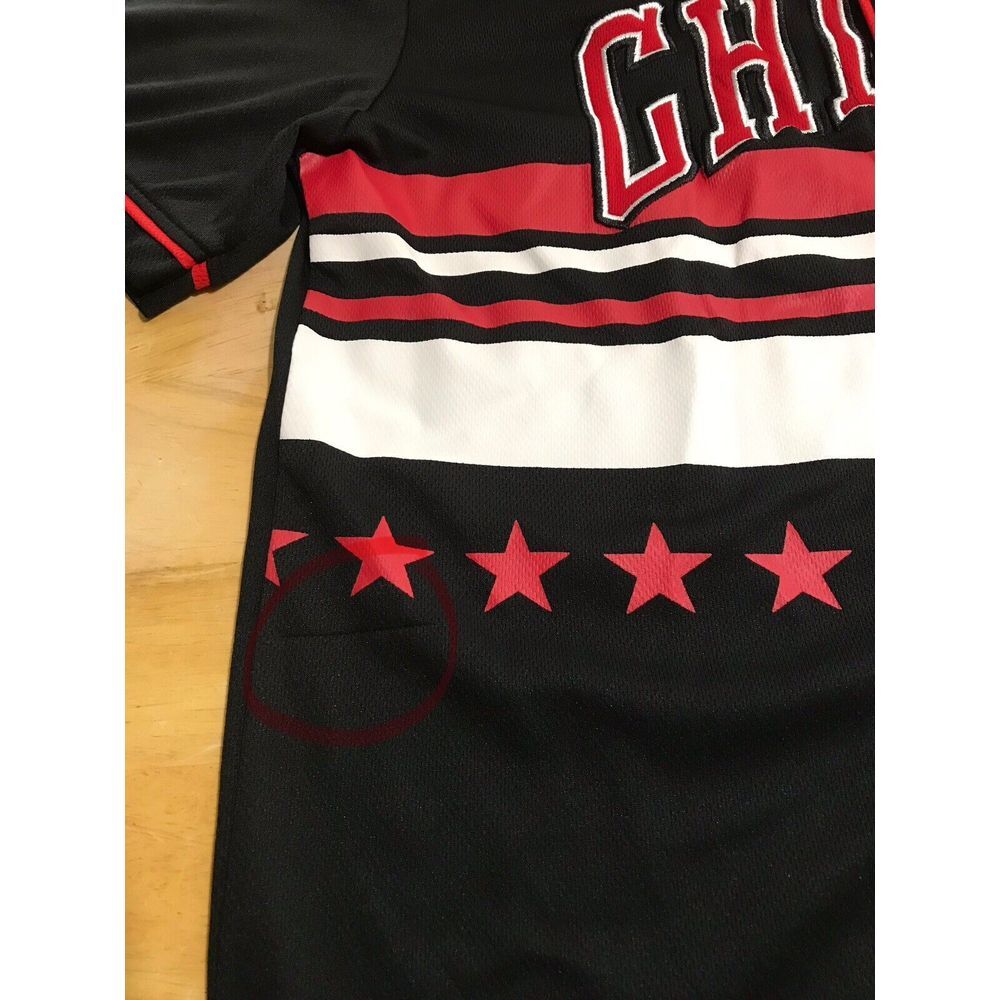 NBA Basketball Chicago‎ Bulls Jersey Mens Medium Black Red #66 Button Front - Picture 4 of 10